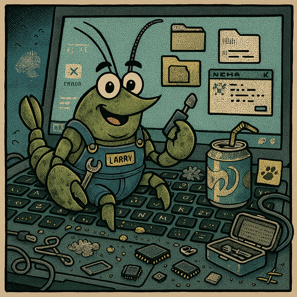 Early Larry — Workshop portrait with screwdriver